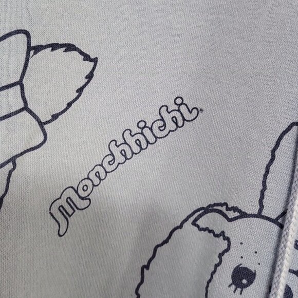 NWOT Monchhichi Small Light Blue Pullover Cropped Pullover Hoodie Sweater - Picture 5 of 5